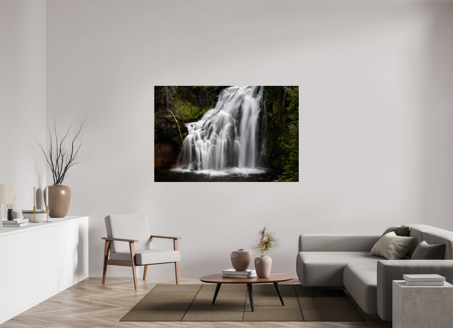 66 x 44″, Photo Print Under Acrylic Glass Upper Tumalo Falls