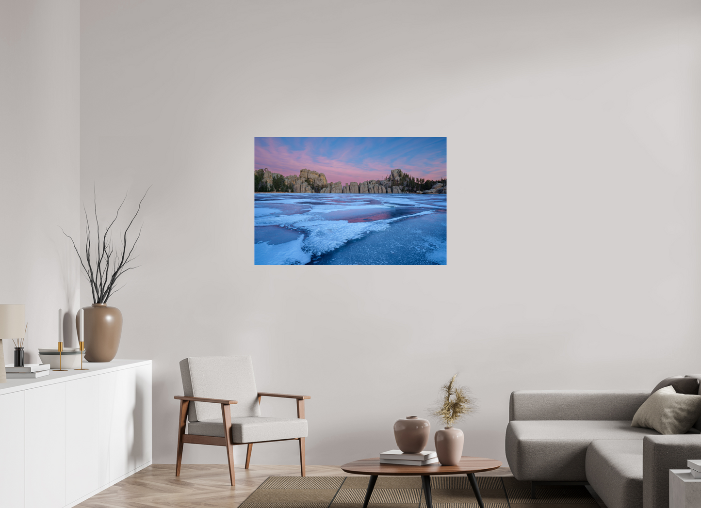45 x 30″, Photo Print Under Acrylic Glass Sylvan Lake in Winter