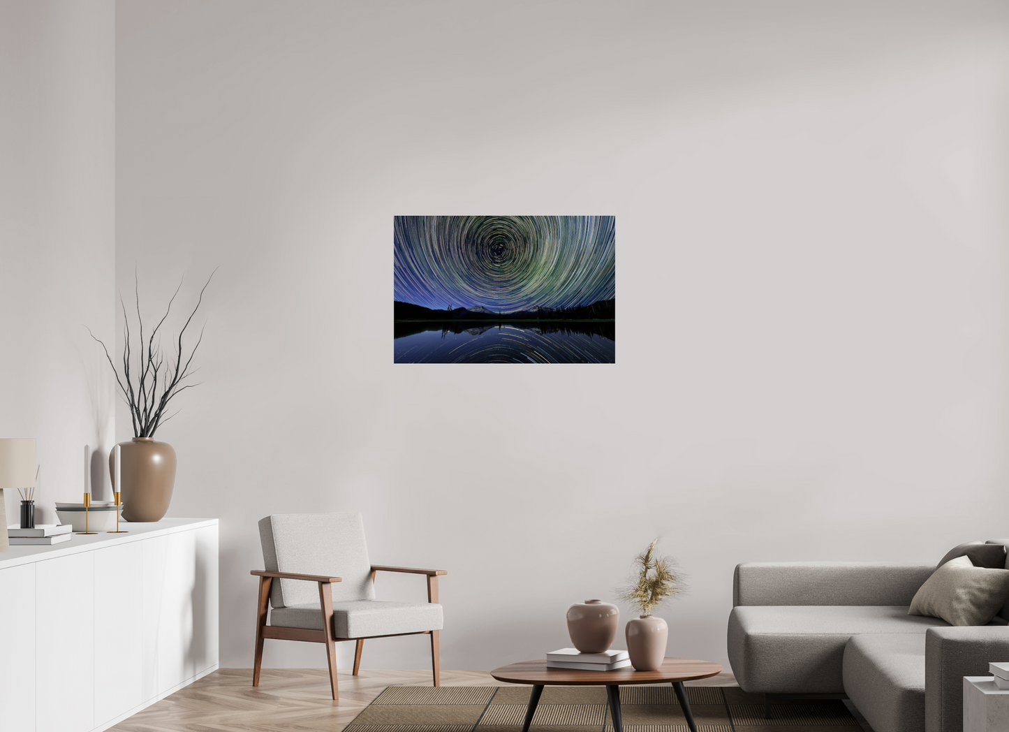 36 x 24″, Photo Print Under Acrylic Glass Star Trails Over Sparks Lake