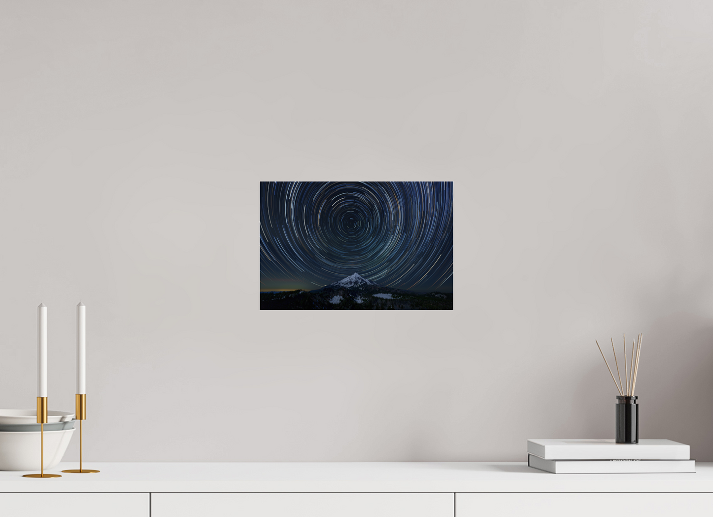 12 x 8″, Photo Print Under Acrylic Glass Star Trails Over Mt Jefferson