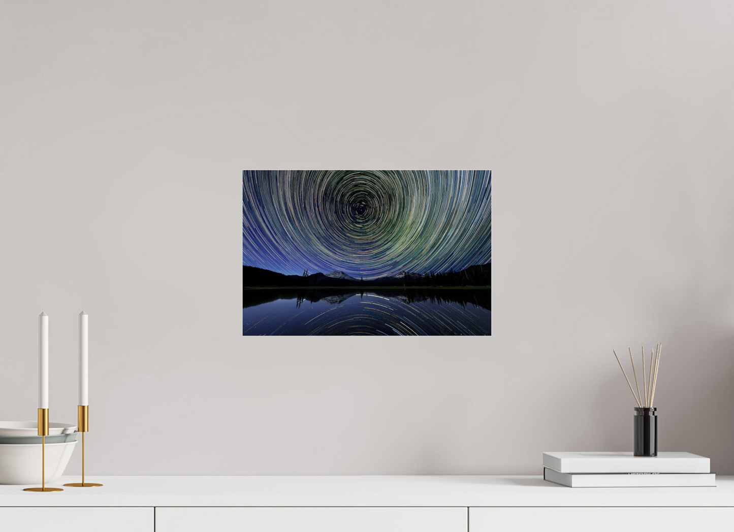 15 x 10″, Photo Print Under Acrylic Glass Star Trails Over Sparks Lake
