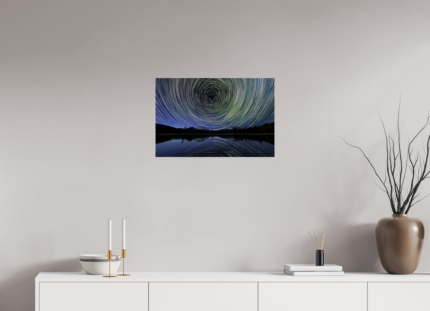 24 x 16″, Photo Print Under Acrylic Glass Star Trails Over Sparks Lake