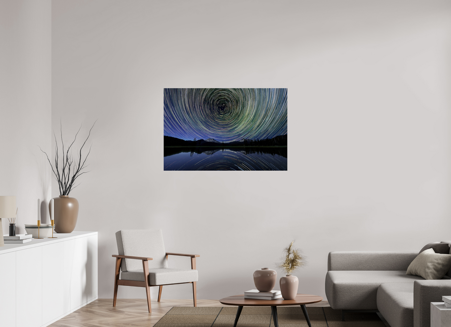 45 x 30″, Photo Print Under Acrylic Glass Star Trails Over Sparks Lake