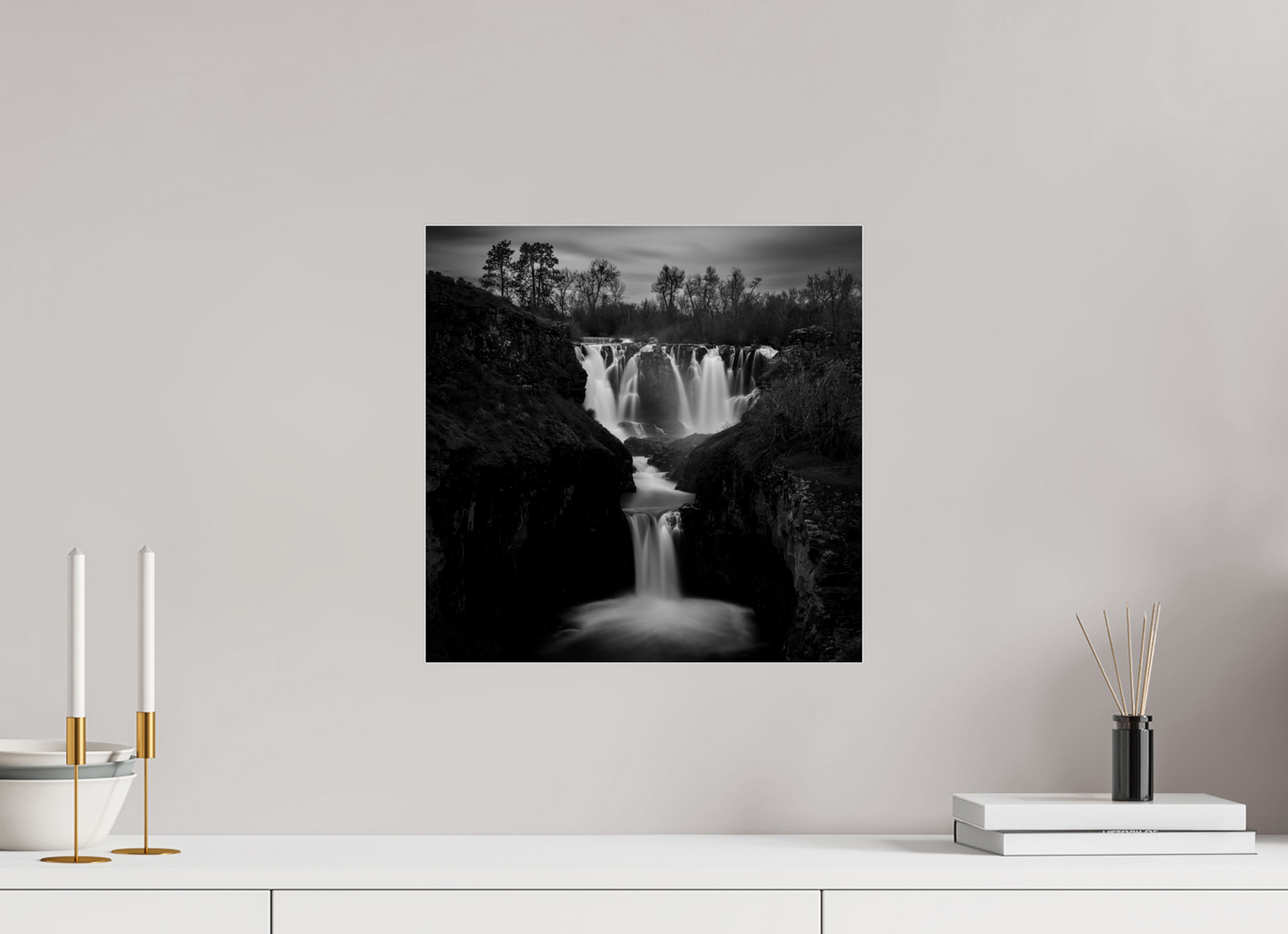 15 x 15″, Photo Print Under Acrylic Glass White River Falls