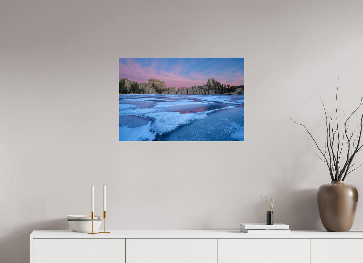 30 x 20″, Photo Print Under Acrylic Glass Sylvan Lake in Winter