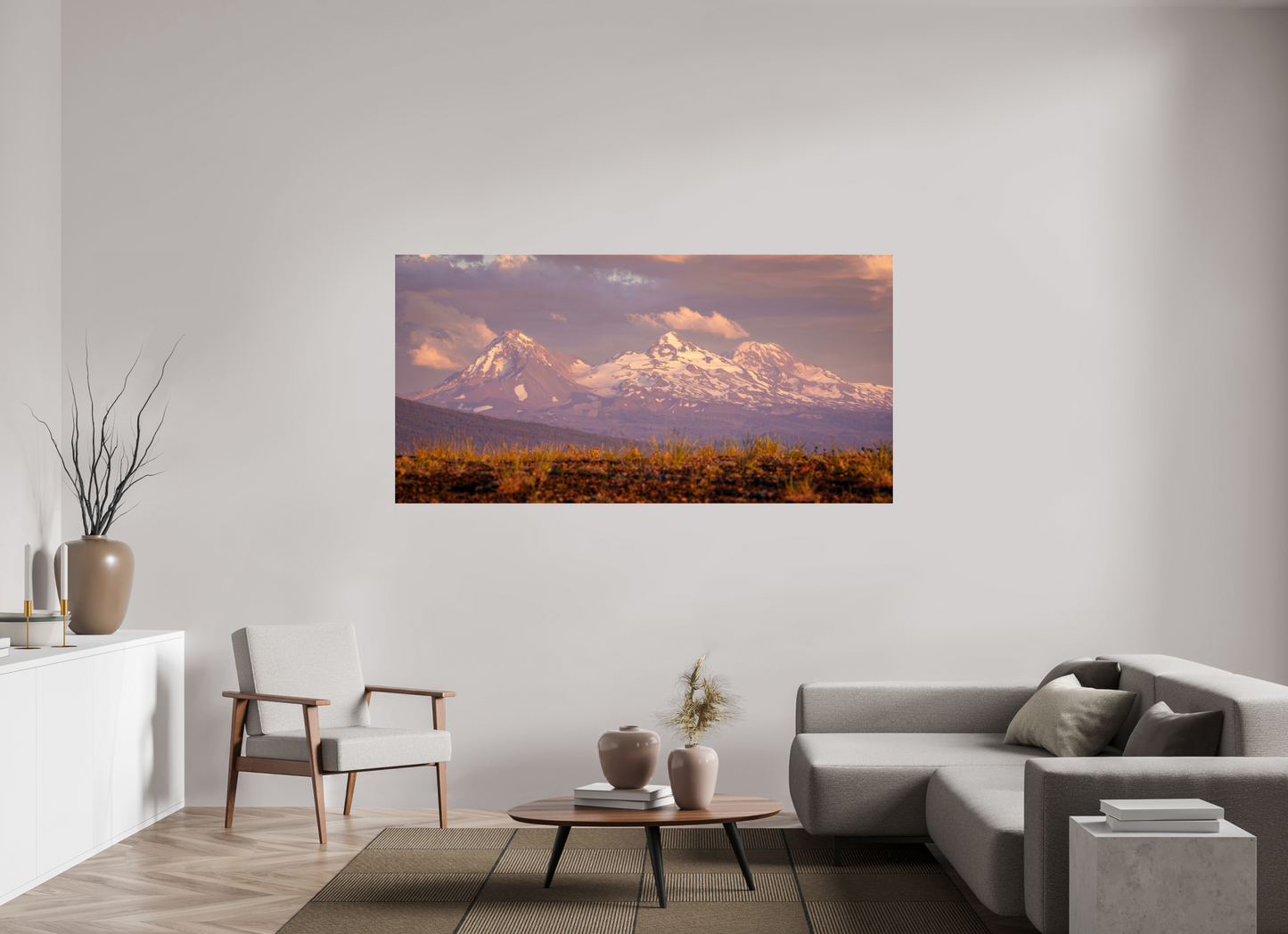 78 x 39″, Photo Print Under Acrylic Glass The Three Sisters