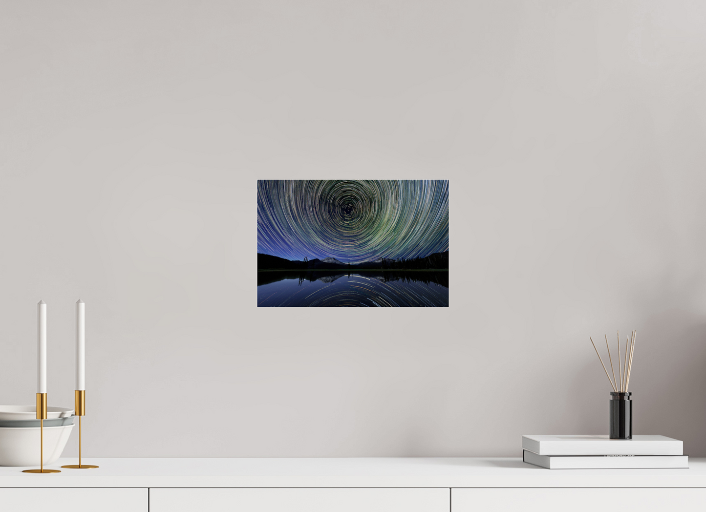 12 x 8″, Photo Print Under Acrylic Glass Star Trails Over Sparks Lake