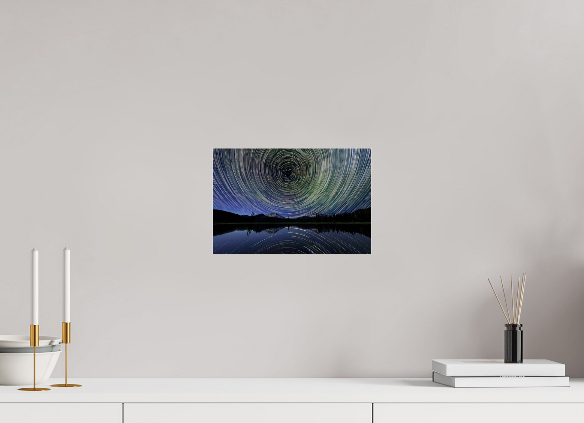 12 x 8″, Photo Print Under Acrylic Glass Star Trails Over Sparks Lake