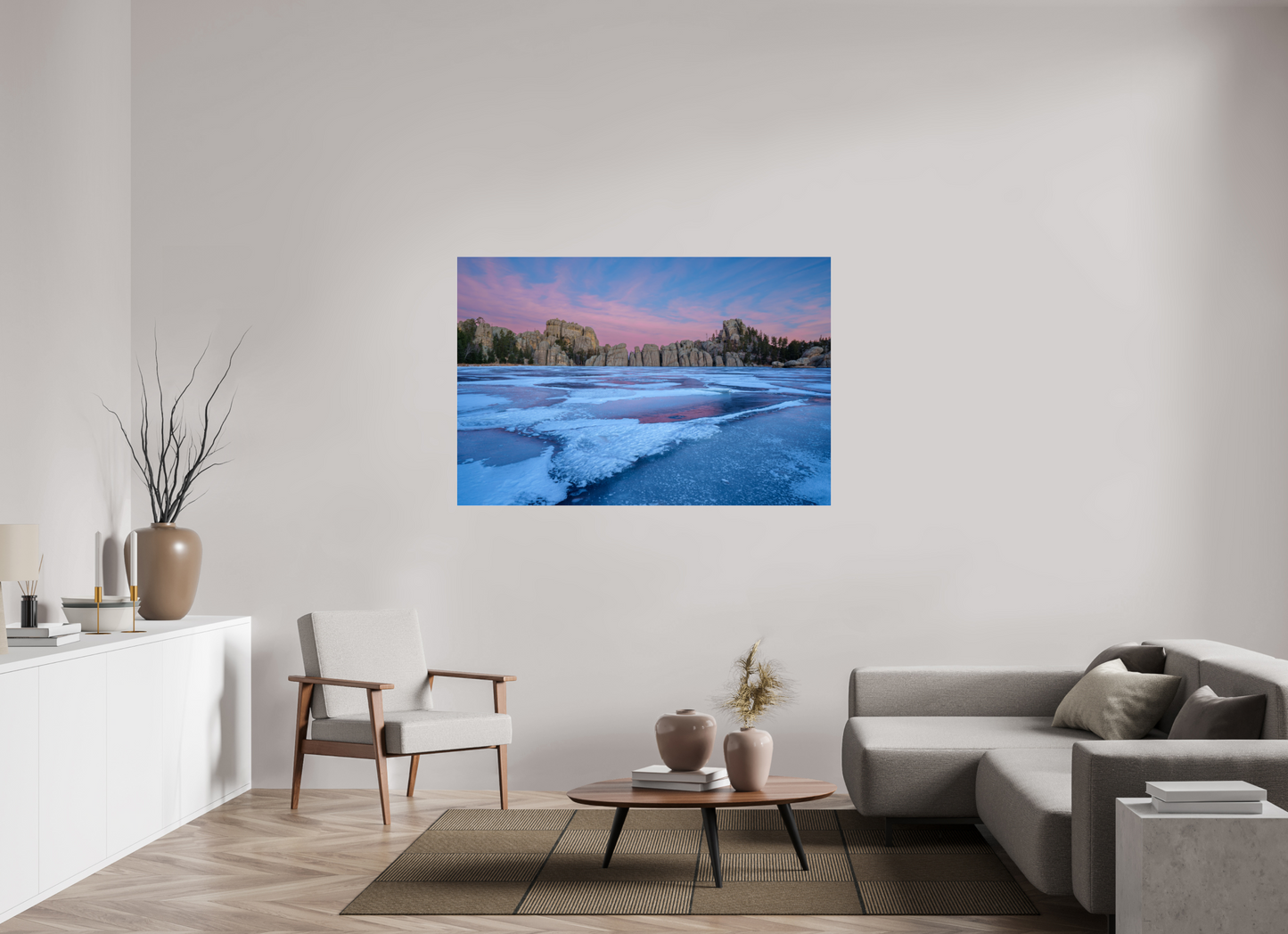 60 x 40″, Photo Print Under Acrylic Glass Sylvan Lake in Winter