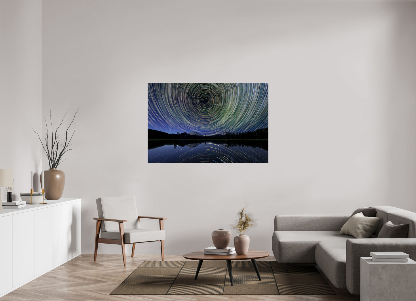 60 x 40″, Photo Print Under Acrylic Glass Star Trails Over Sparks Lake