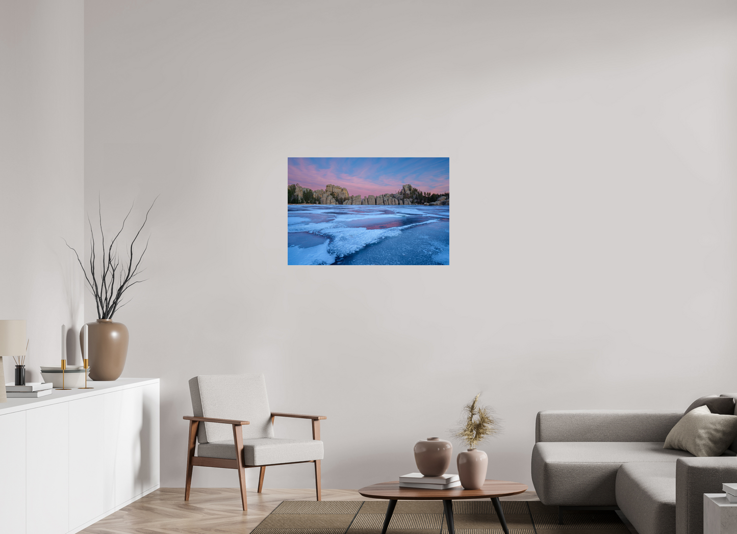 36 x 24″, Photo Print Under Acrylic Glass Sylvan Lake in Winter