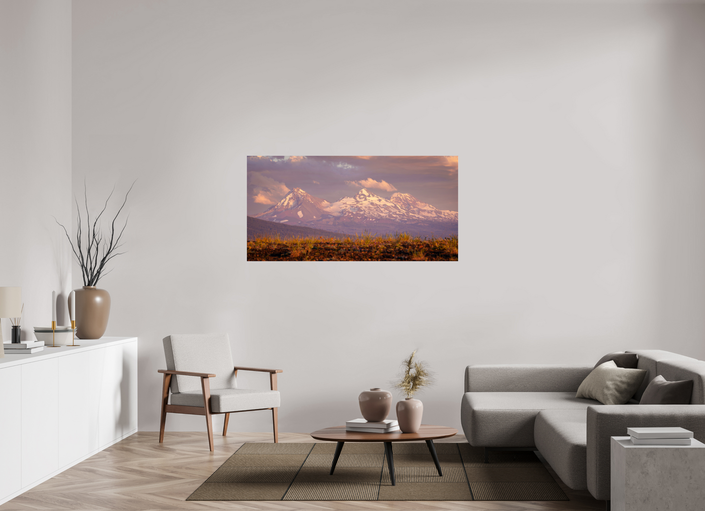 62 x 31″, Photo Print Under Acrylic Glass The Three Sisters