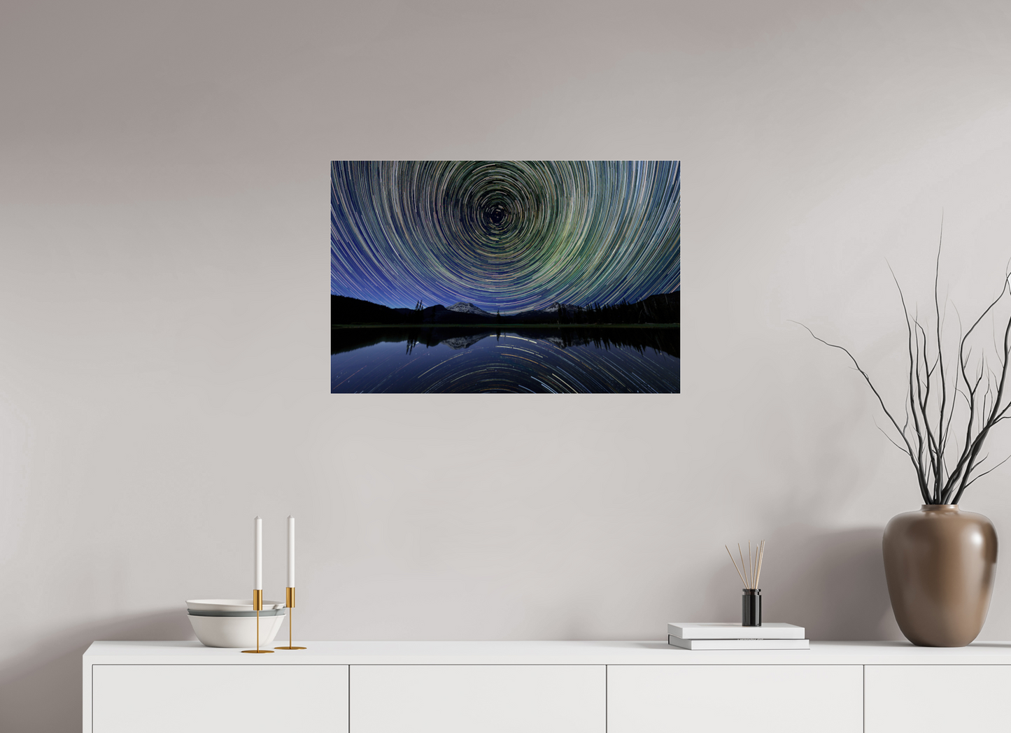30 x 20″, Photo Print Under Acrylic Glass Star Trails Over Sparks Lake