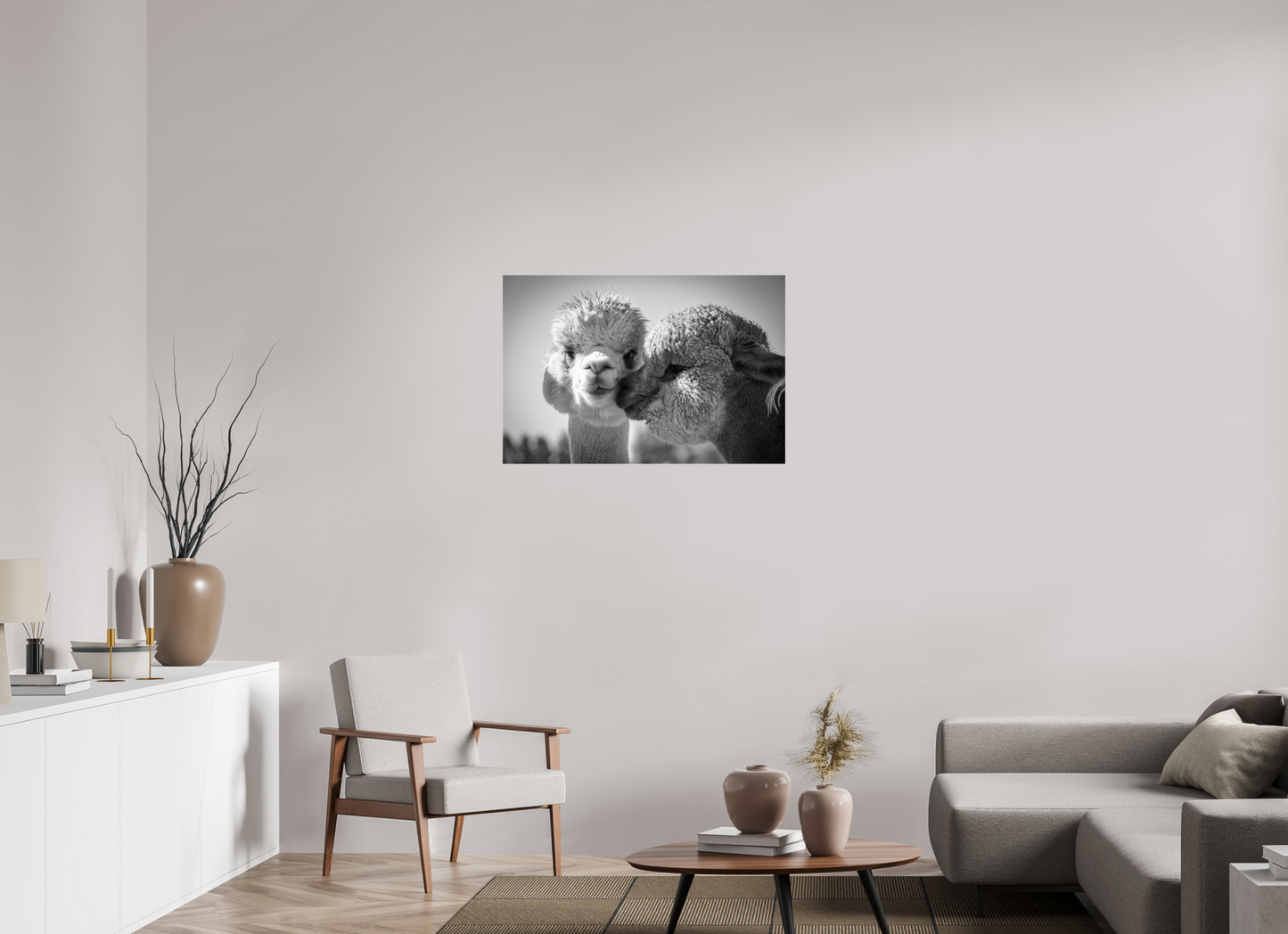 36 x 24″, Photo Print Under Acrylic Glass Alpaca Kiss