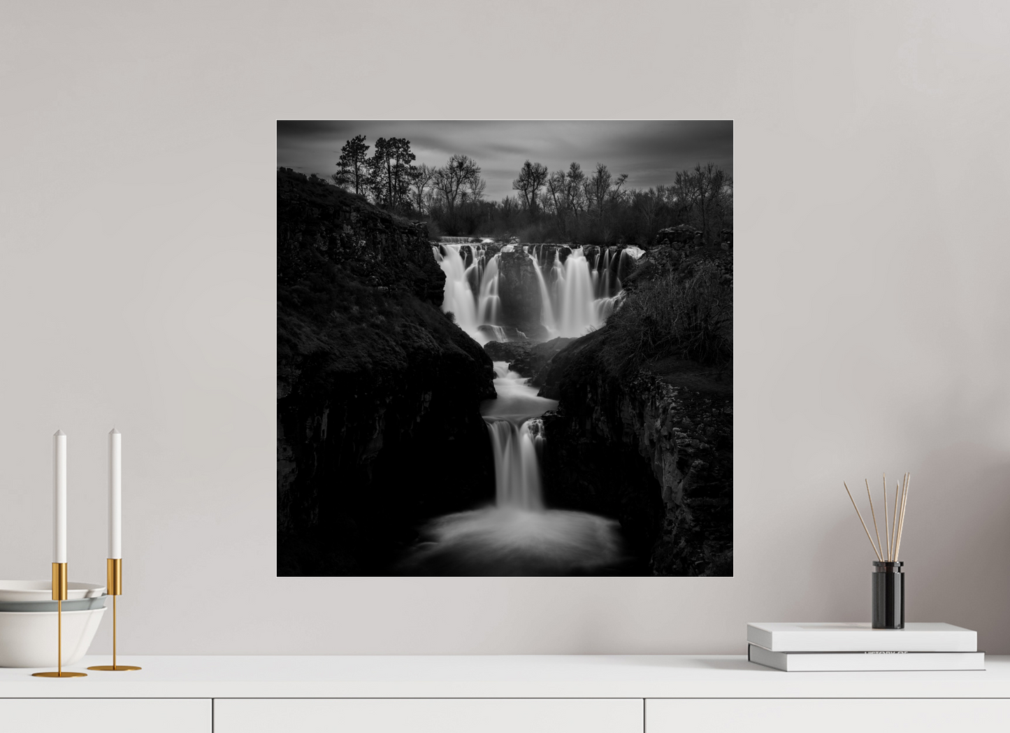 20 x 20″, Photo Print Under Acrylic Glass White River Falls