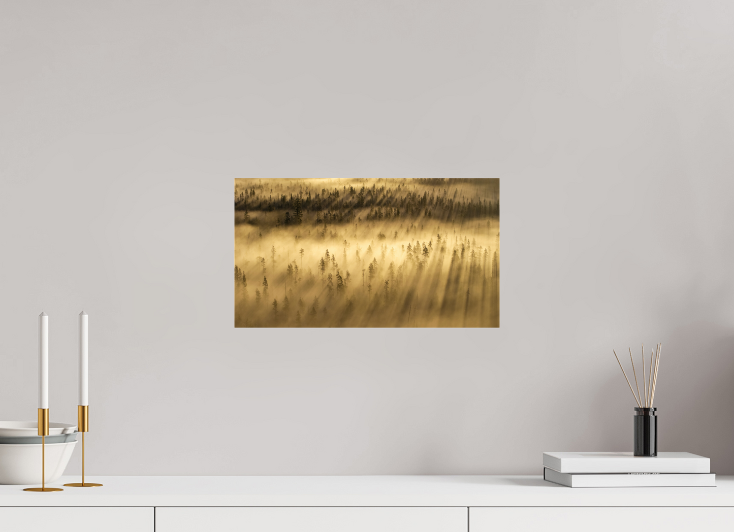 16 x 9″, Photo Print Under Acrylic Glass Forest Awakening