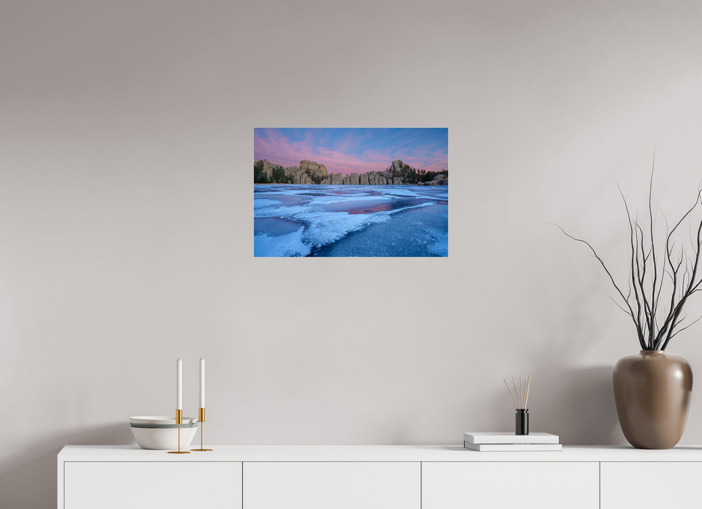 24 x 16″, Photo Print Under Acrylic Glass Sylvan Lake in Winter