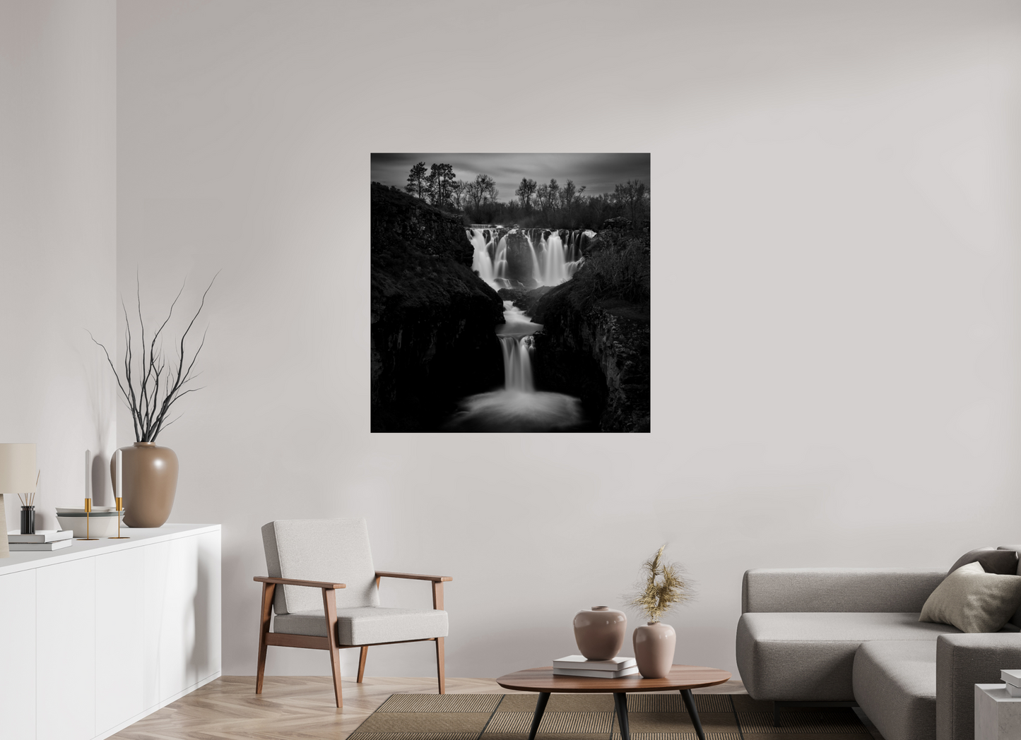 45 x 45″, Photo Print Under Acrylic Glass White River Falls