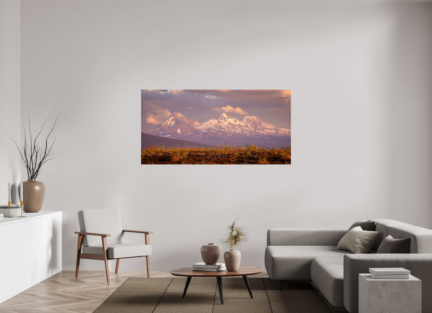 70 x 35″, Photo Print Under Acrylic Glass The Three Sisters