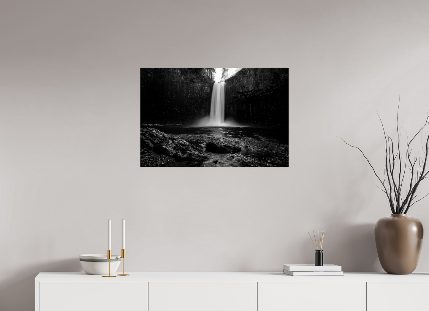 30 x 20″, Photo Print Under Acrylic Glass Morning Light at Abiqua Falls